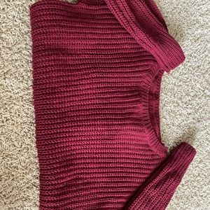 Plain Maroon Sweater from Shein